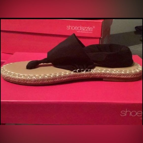 Size 7 NIB Flat Cork Sandals Shoedazzle Aminita - Picture 3 of 4